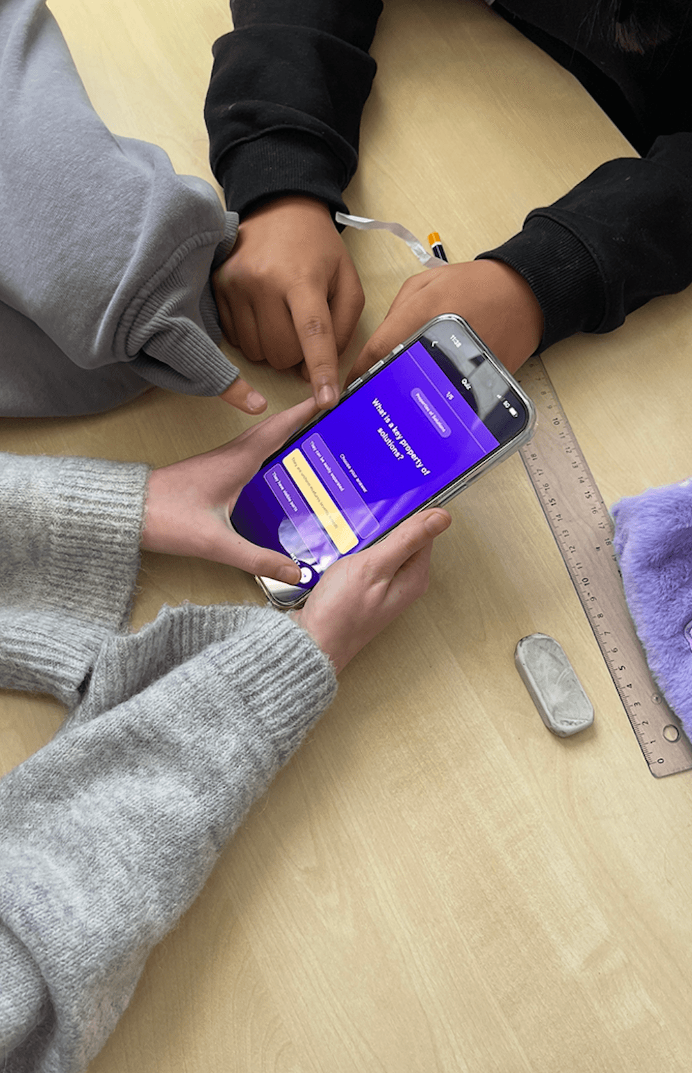 Students using MrWizy on devices